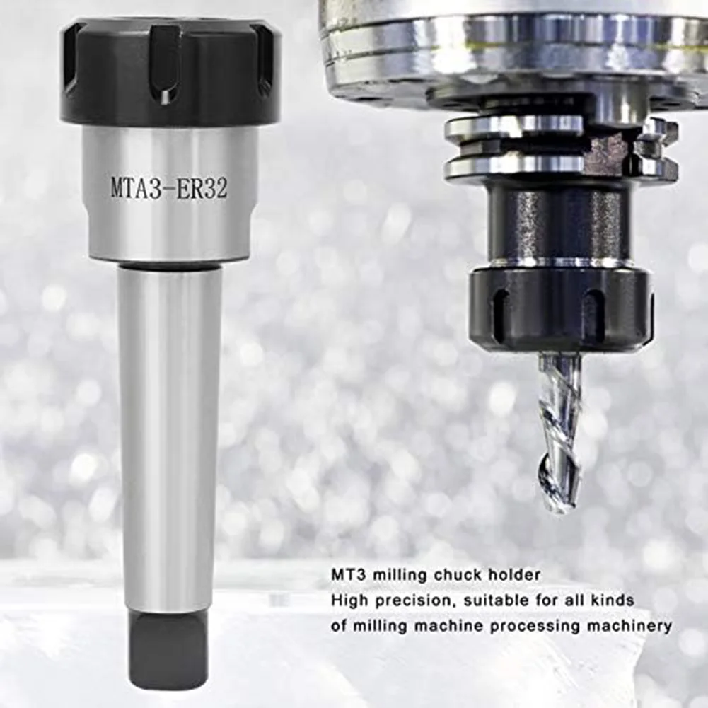 

MTA3 Milling Chuck Holder 1pcs Carbon Steel with Neat Thread Design Suitable for Drilling and Turning Machines;