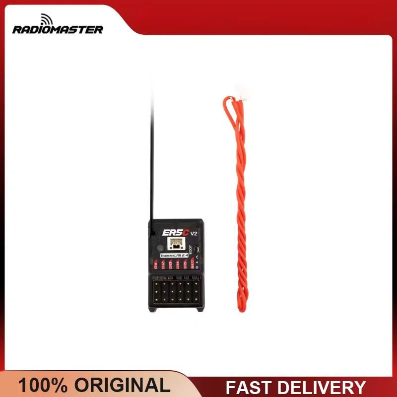 Récepteur Radiomaster ER5C V2.0 2.4GHz ELRS PWM 5CH ExpressLRS RX Léger pour Voiture, Bateau, Camion, Drone FPV RC