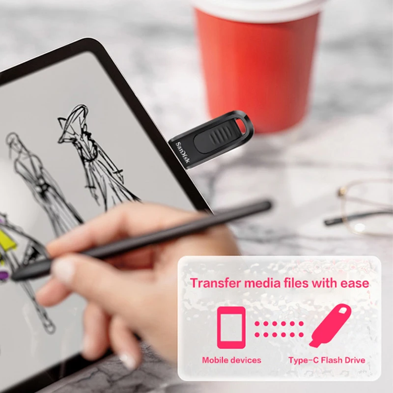 Unidad Flash SanDisk CZ480, Memoria USB de 64 GB, 128 GB, 256 GB, Velocidad de Lectura de hasta 400 MB/s, USB 3.2 Tipo C, Memoria Flash UDisk para Tablet