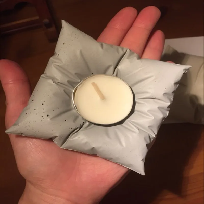 Silicone Concrete Molds Cement Pillow Mould Candle Holder Mold Candlestick Molds Home Crafts Decoration Silicone Rubber PRZY image 3