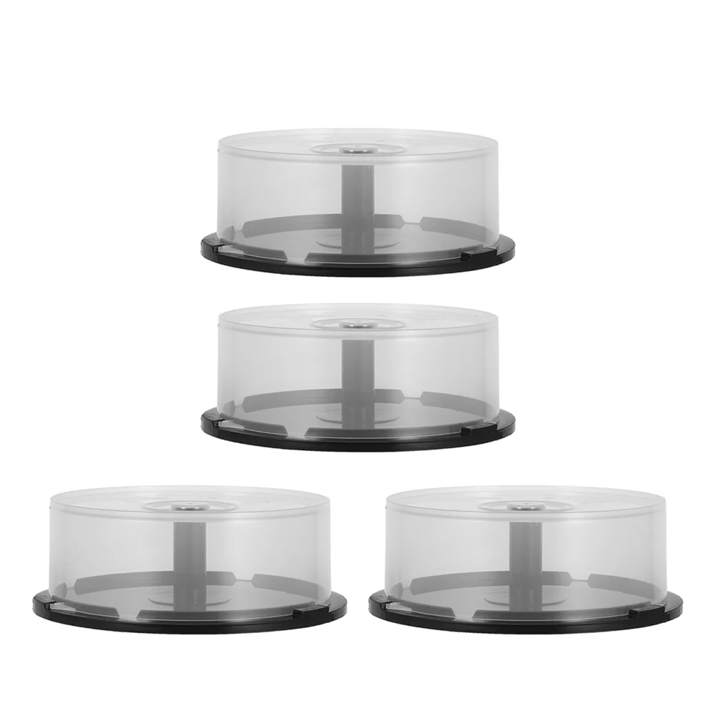 4 Pcs Storage Bin Case Bins with Lids Blank Dvd Cases Cake Holder -r Discs Clear Shelf Bathroom