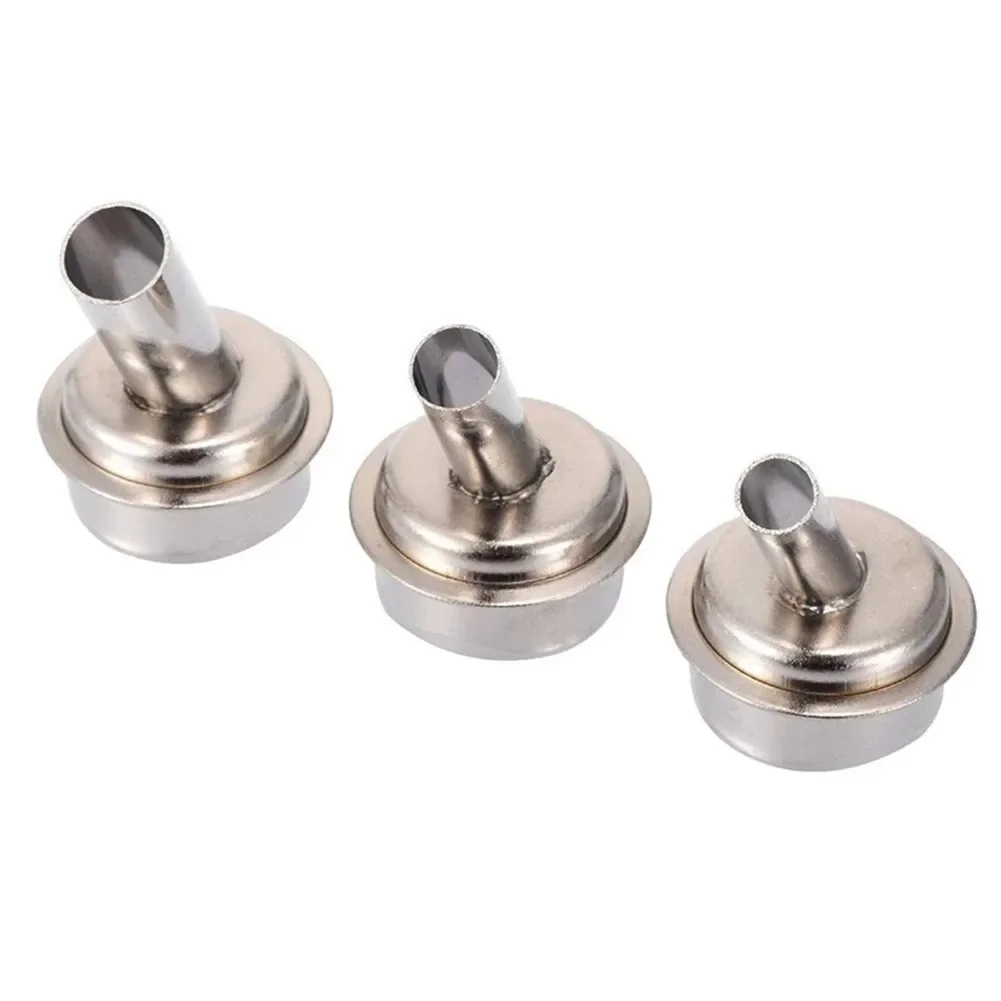 6pcs Stainless Steel Bent Curved Heat Nozzles 45 Degree for QUICK 861DW Hot Air Rework Station Multi Size Replacement Tips