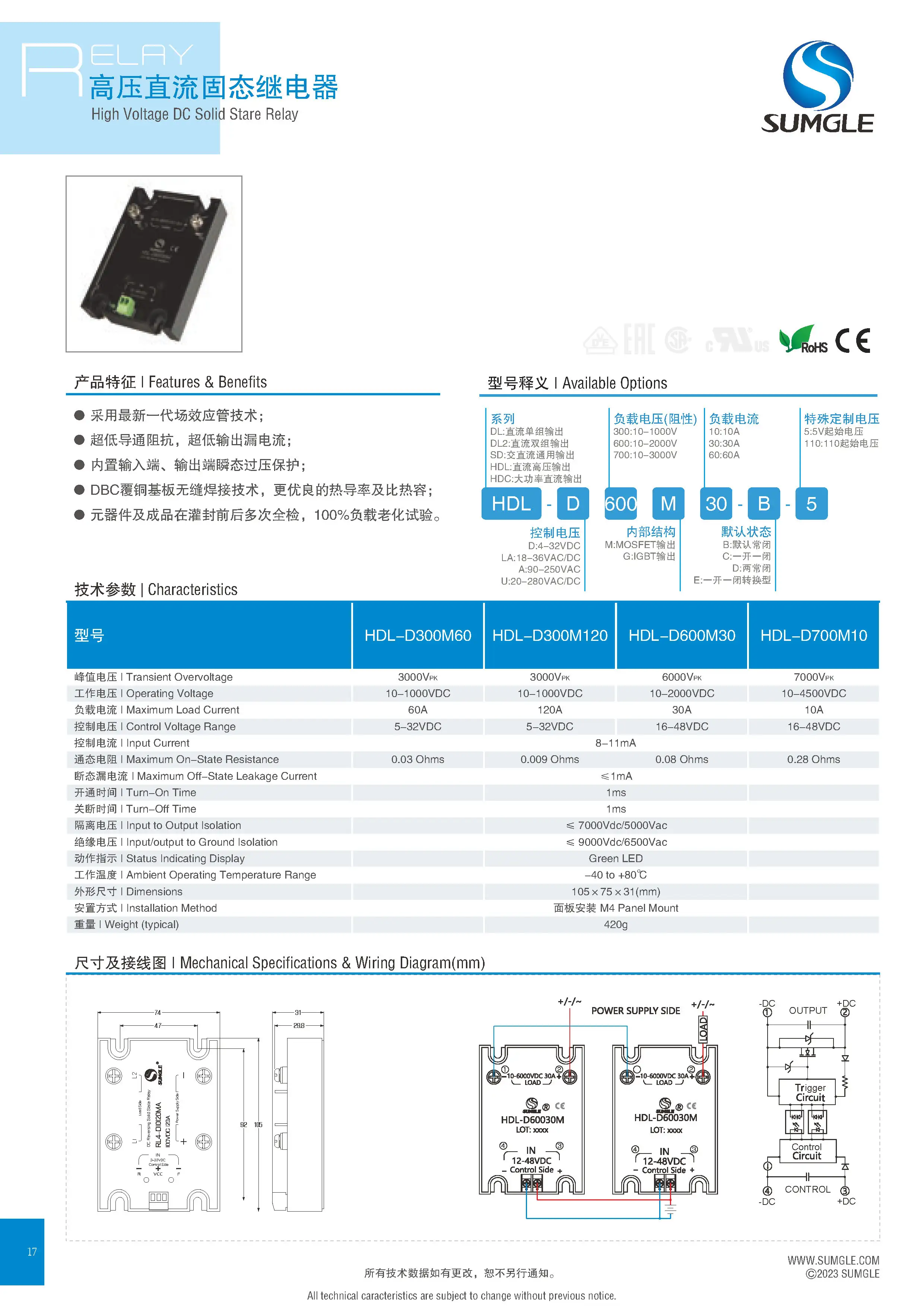 DC Controlled HDL Contactless Solid State Relay 6000 High Voltage IGBT Module 7000V High Frequency Machine 3000VMOS