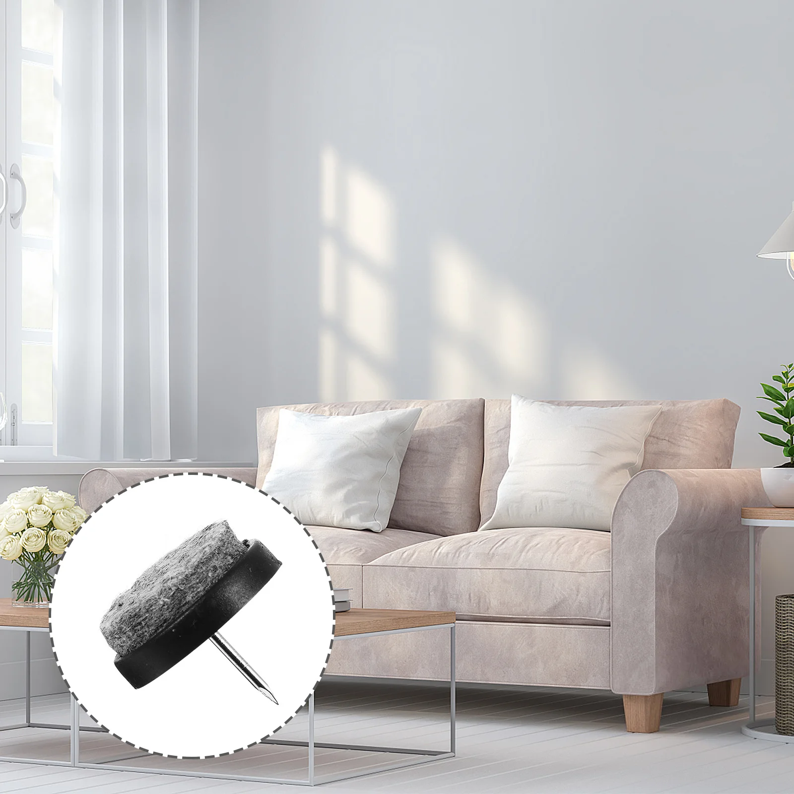 

50Pcs Chair Foot Nails Furniture Glide Floor Protection Nail Pads Thick Durable Protective Nail for Home Furniture