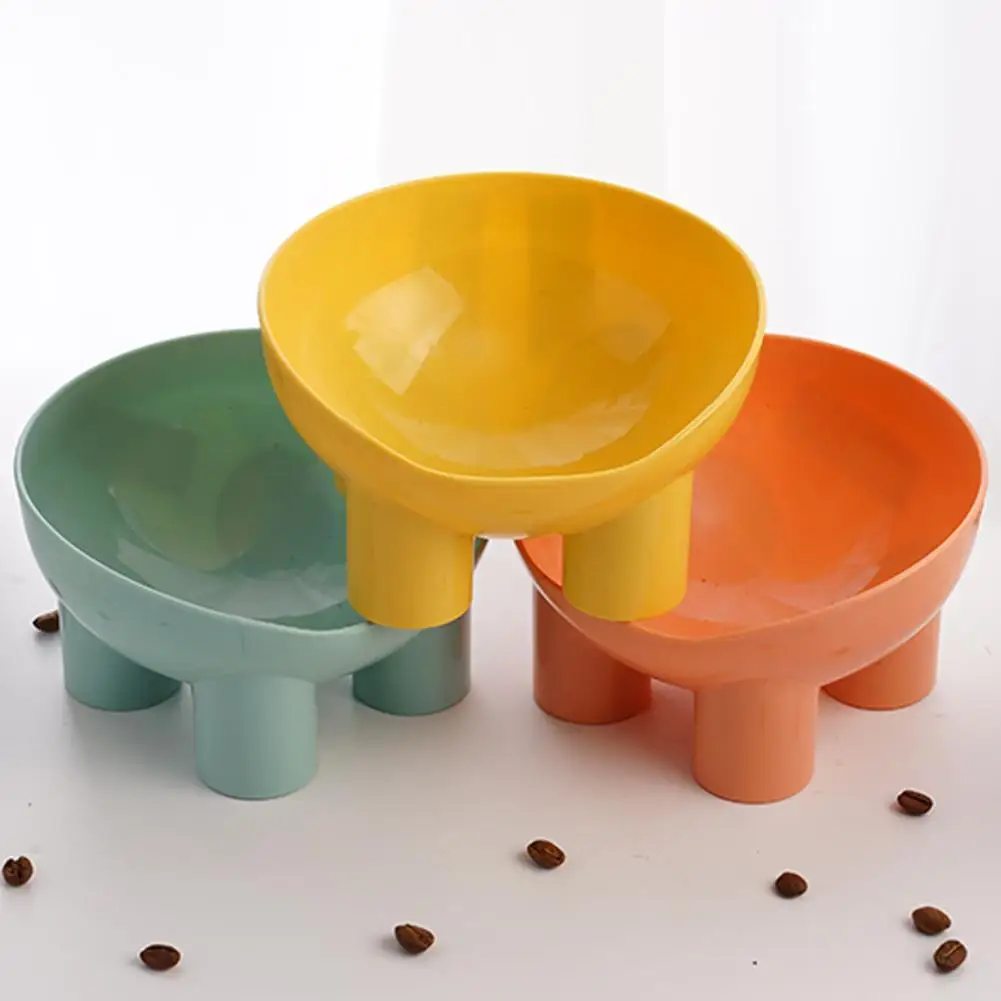 Dog Cat Bowl Elevated High Foot Small Dog Bowl Neck Protector Pet Food Water Bowl Anti-tip Pet Feeding Dessert Snack Dish Plate