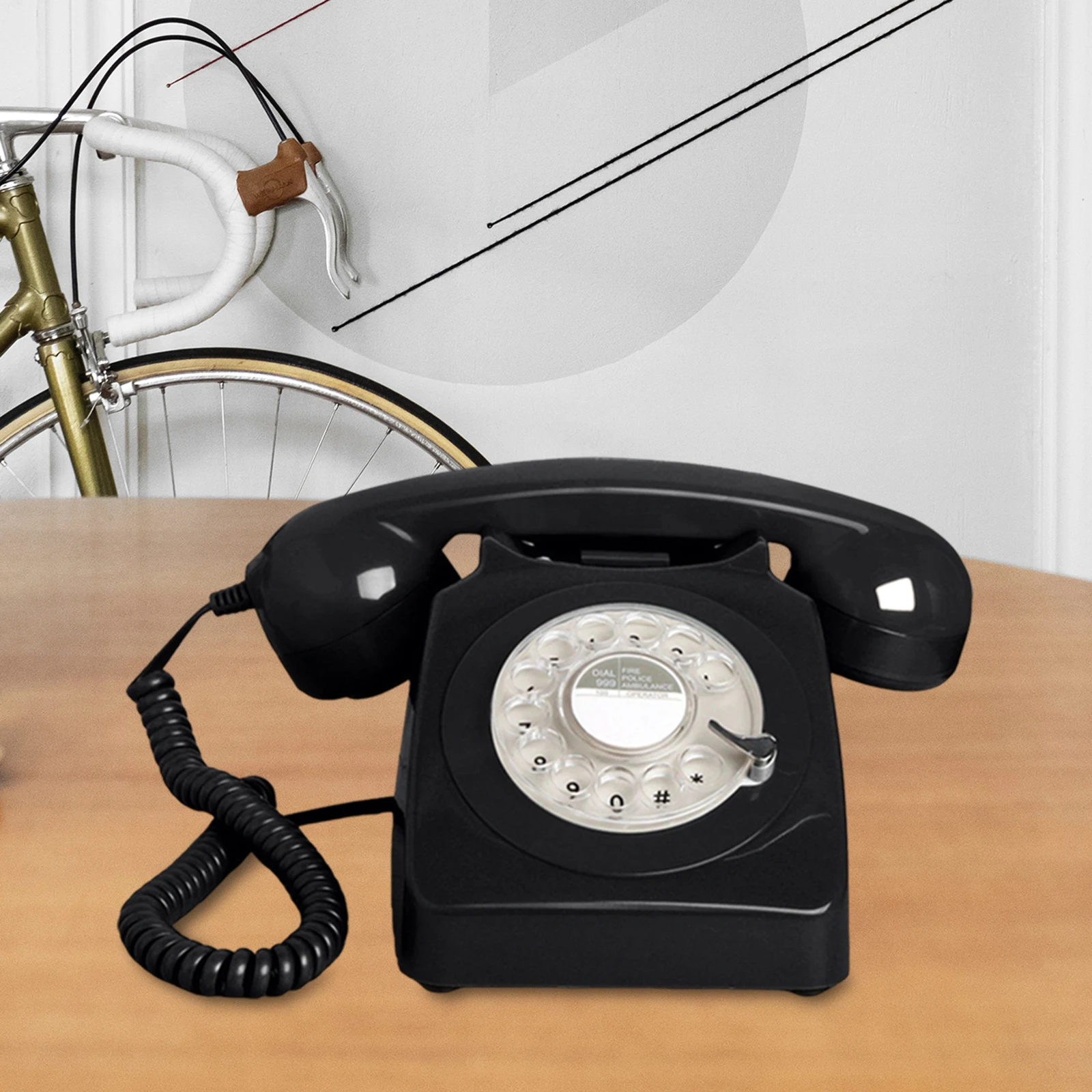 Retro Rotary Dial Telephone with Redial From the 1980s, Retro Wired Landline for Home Office Antique Desk Phone Landline