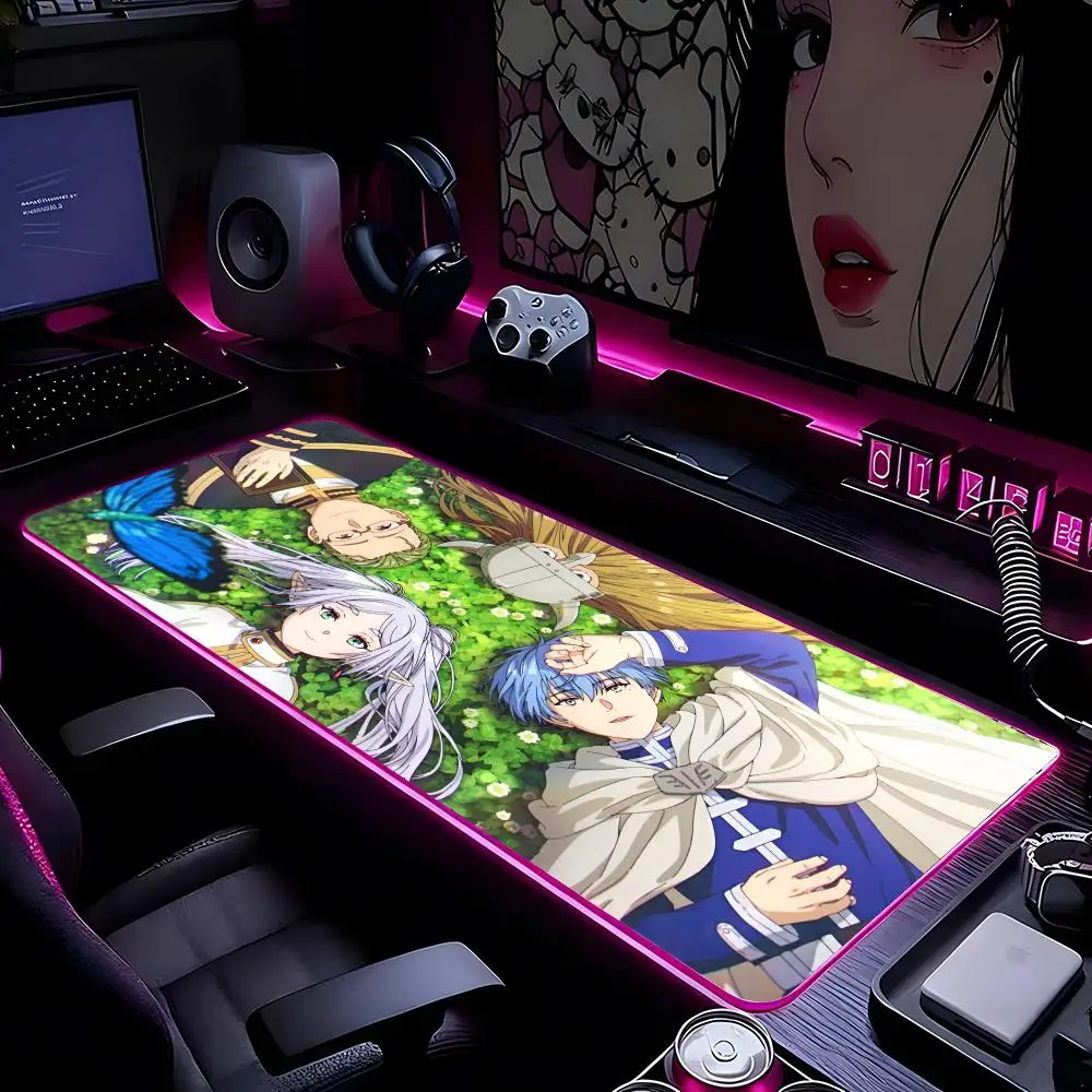 

Frieren Beyond Journeys End Mouse Pad Mousepad HD Printing Computer Gamers Locking Edge Non-slip RGB Mouse Pad XXL90x40cm Keybo