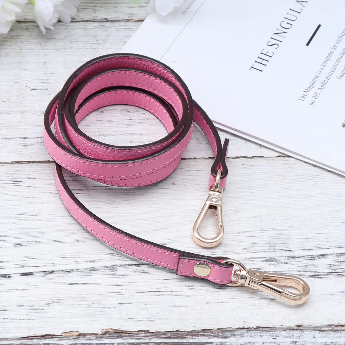 Double-Sided Pink Shoulder Strap Wide Non-Adjustable Replacement for Bag Purse Handbag Crossbody Messenger Camera