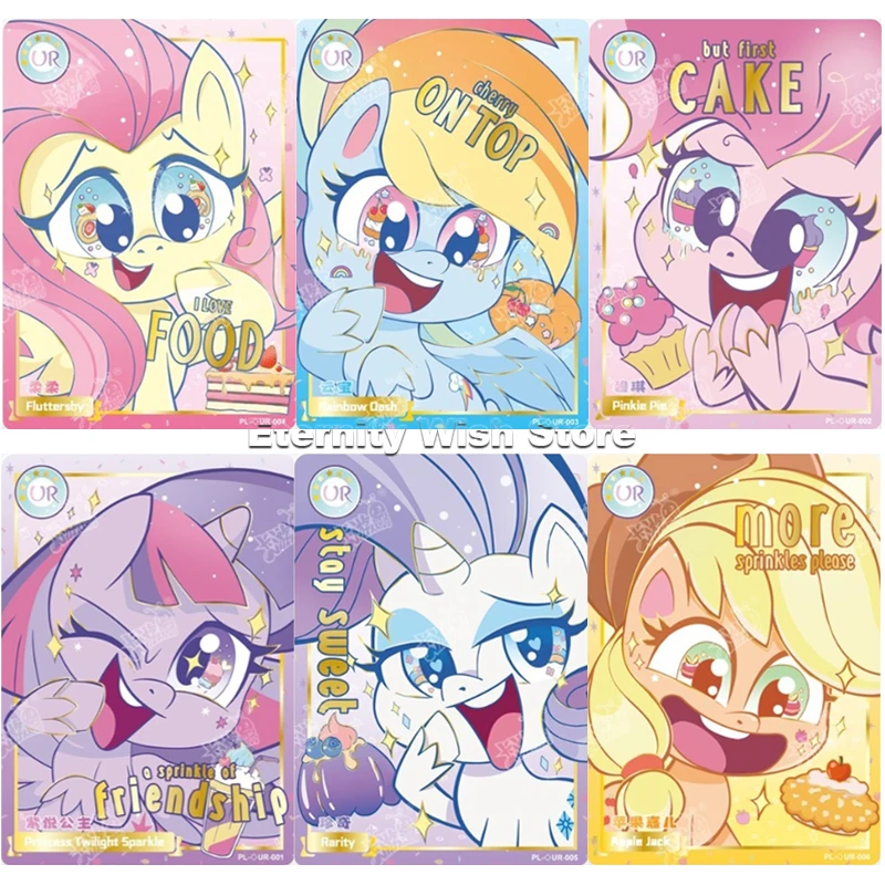 Original KAYOU My Little Pony Cards PL UR Series Anime Characters Cute Collection Card Flash Cards Children Toys Birthday Gifts