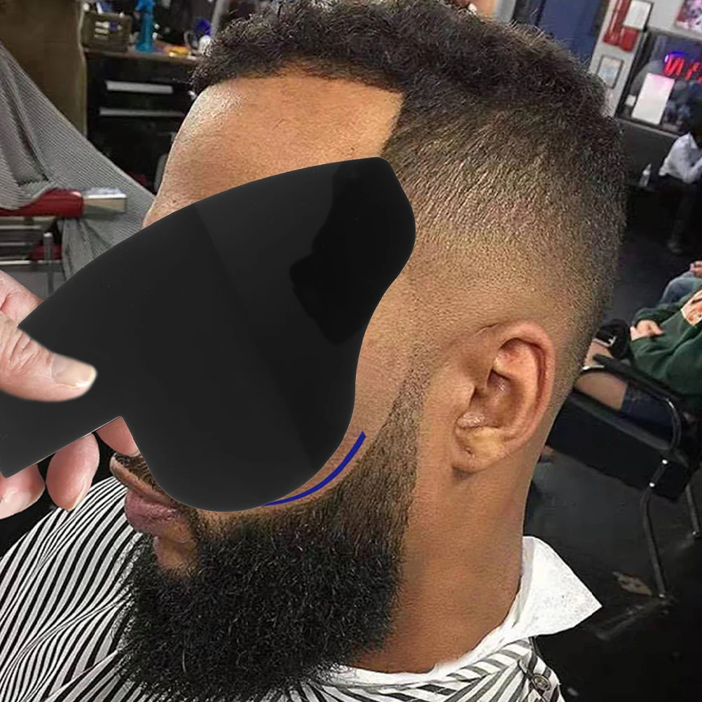 

3pcs Hairline Card Beard Shaping Template for PVC Stencil Black Optimizes Density Hairstyle Design Tool