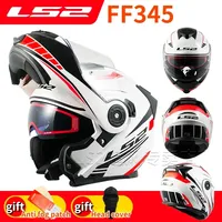 LS2 FF345 Motorcycle Double Lens Uncover Helmet Winter Windproof Fog Proof Full Face Helmet Crash Helmet Motorcycle