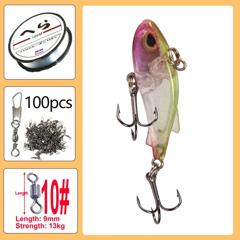 4cm 4g Lure Bait Mini Long-range Submerged VIB Plastic Hard Bait color Bait With Lead Block Three Books To Strengthen Hook