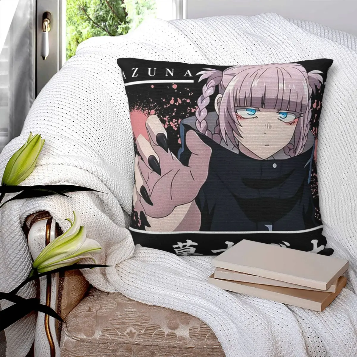 Call Of The Night Anime Nazuna Nanakusa Square Pillowcase Pillow Cover Cushion Decor Comfort Throw Pillow for Home Bedroom