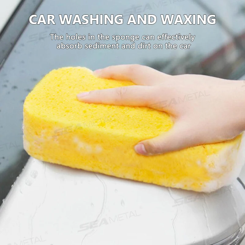 SEAMETAL Car Washing Sponge Large Car Wiping Water Absorbent Thick Honeycomb Sponge Block Car Washing Artifact Car Brush Tool
