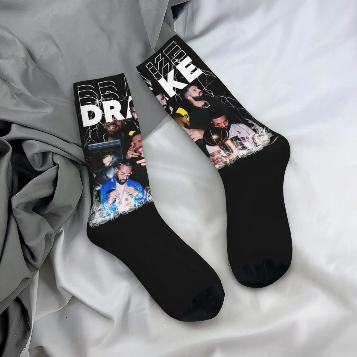 Meias médias bootleg vintage drizzy drake para homens e mulheres, acessórios para todas as temporadas, rapper hip hop, meias longas e respiráveis