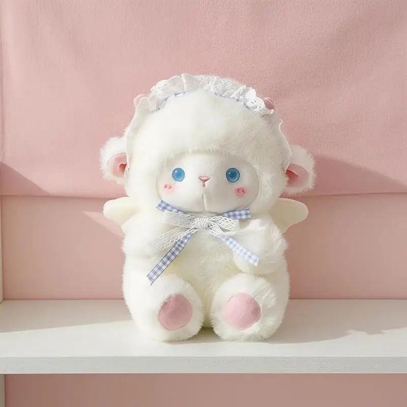 1PCS Cute Angel Sheep Plush Toy - A Girl's Birthday Gift - Hugging Doll, Soft Sleep Companion Doll