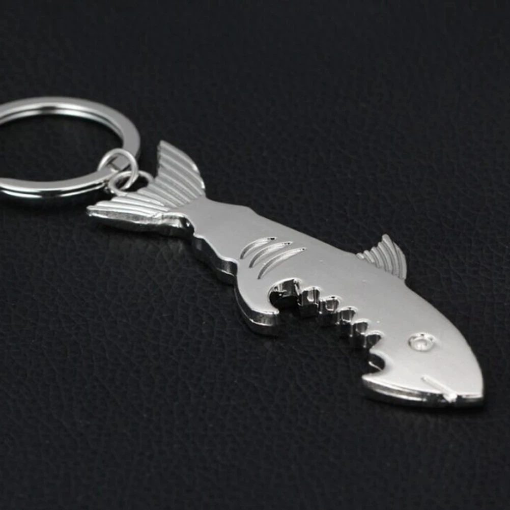 New Shark Bottle Opener Keychain shaped Zinc Alloy Beer Bottle Opener Women Men Key Ring Unique Creative Gift