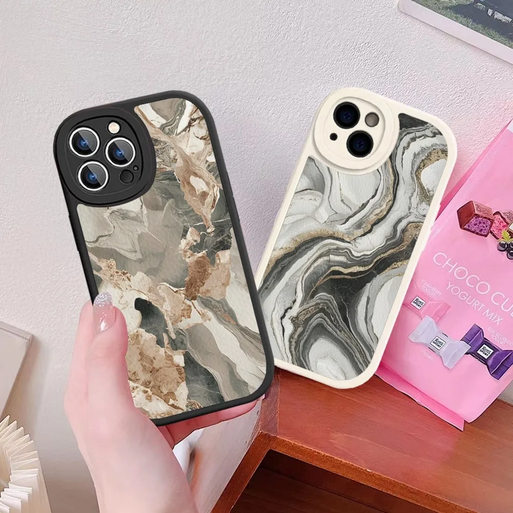 

Marble Phone Case Hard Leather For IPhone 16 15 14 13 12 Mini 11 14 Pro Max Xs X Xr 7 8 Plus Fundas