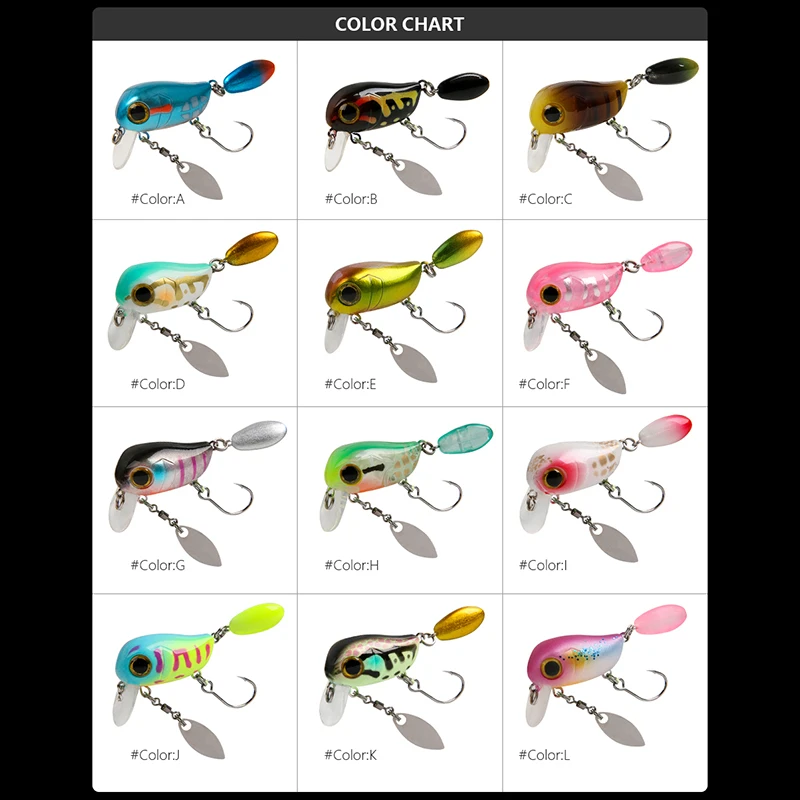 Floating Micro Crankbaits 30mm2g Artificial Surface Wake Bait Crank Wobbler Shallow Topwater Fishing Lures for Trout Bass