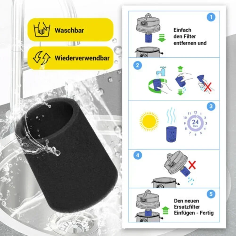 Textile Filter Wet Filter Suitable For Einhell Wet Dry Vacuum Cleaners Replacement Filter Handheld Cordless Vac Spare Parts