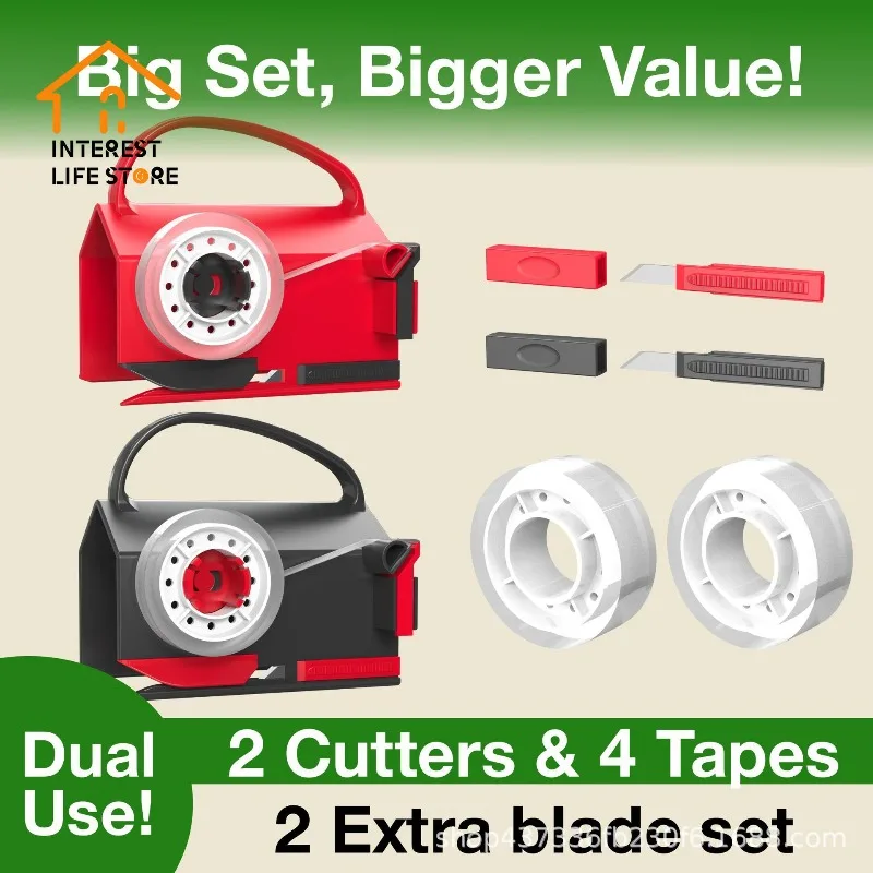 

New Double Paper Cutter Drum Packaging Paper Tape Handle for Various Gifts Box Packaging Christmas DIY Birthday Supplies Tools