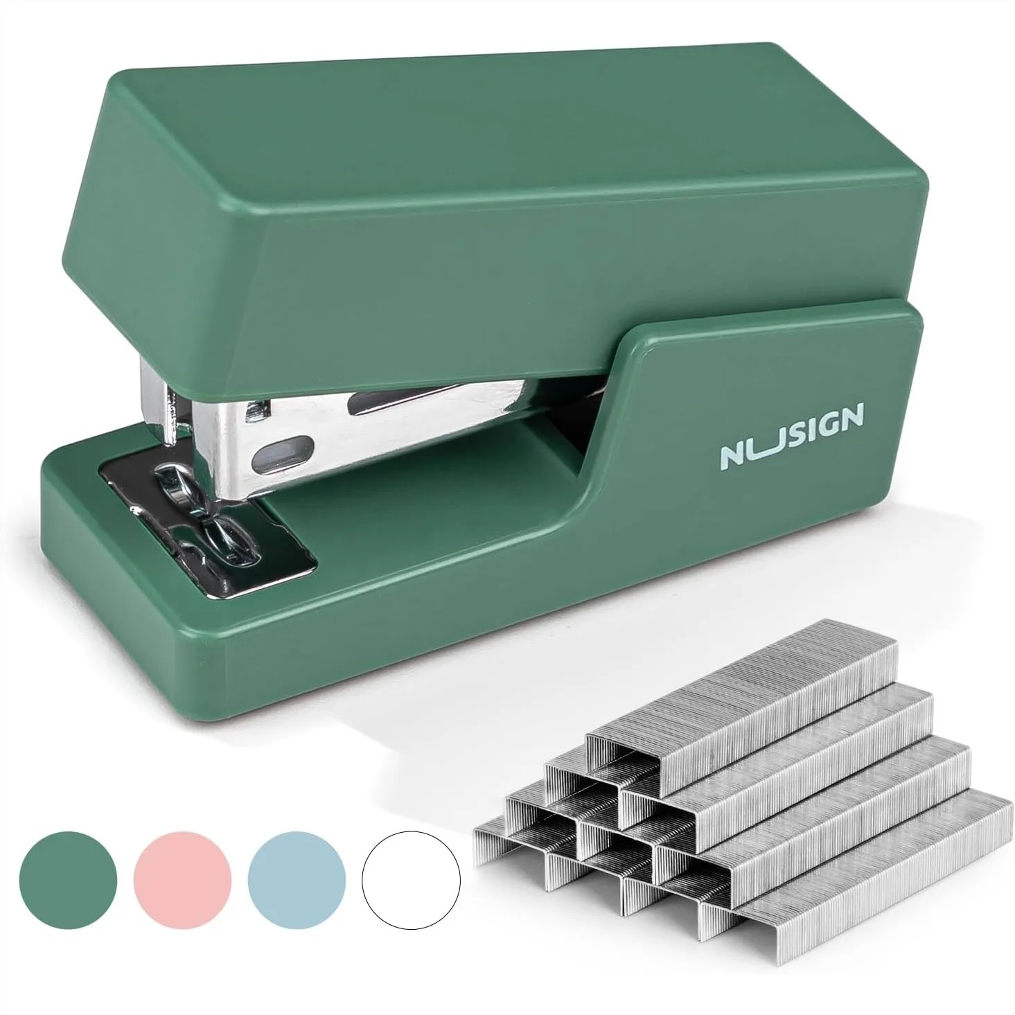 

Mini Stapler with 830 Staples, Small Cute Desk Staple Gun, 25 Sheet Capacity in Green for Home Office