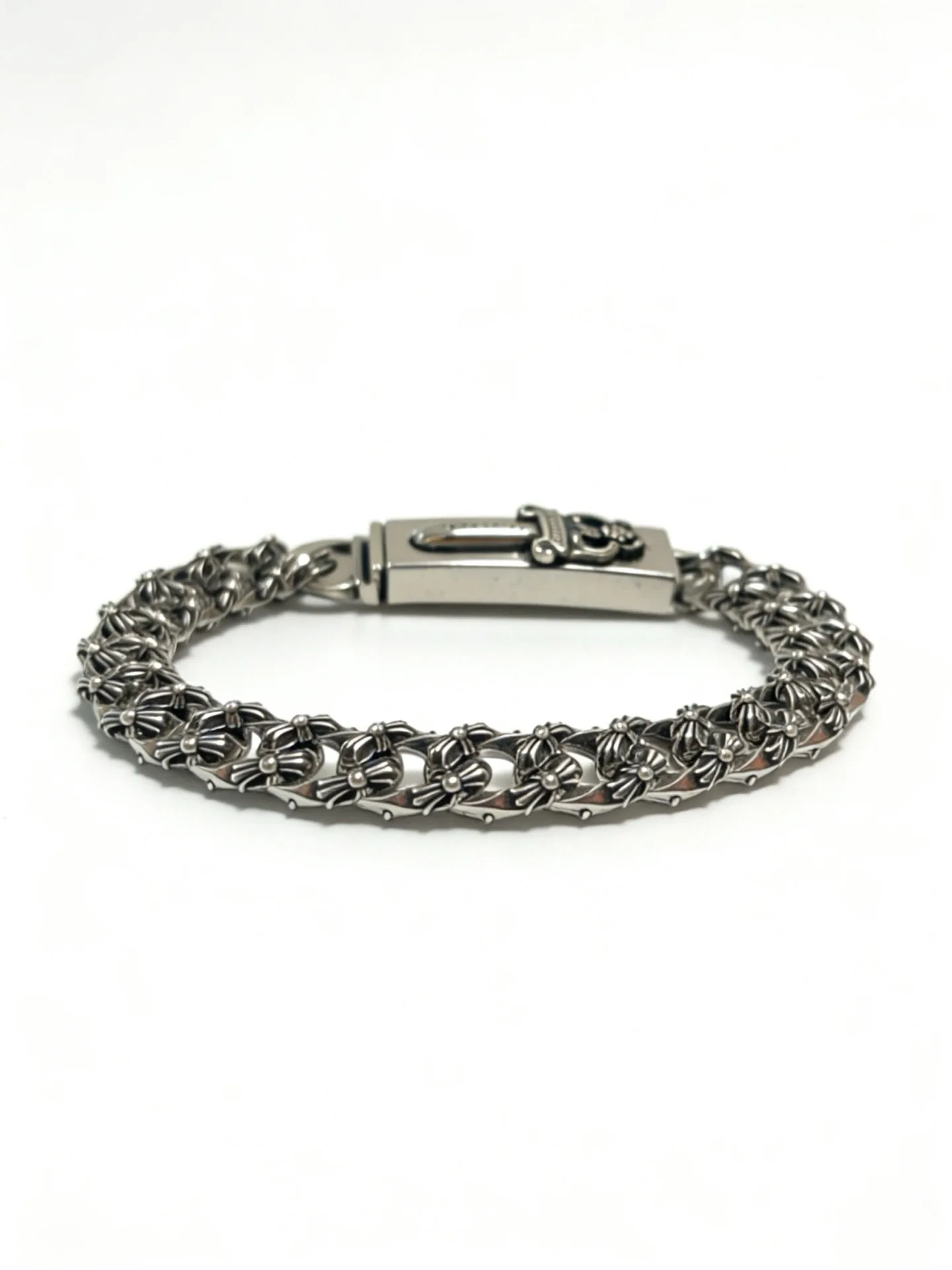 S925 sterling silver retro old sword bracelet simple trend versatile couple European and American personalized hand CH jewelry view 4