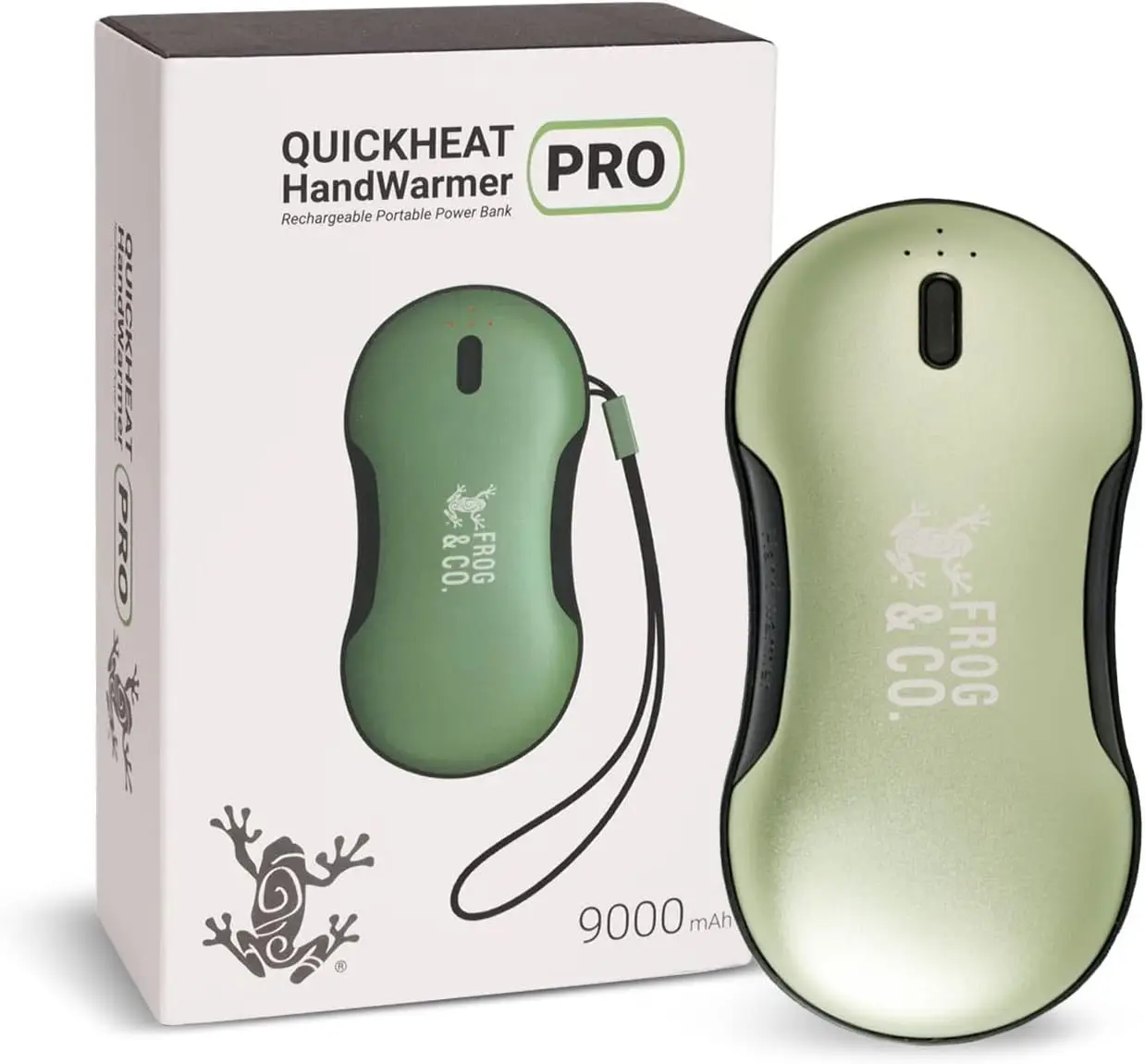 

QuickHeat PRO Rechargeable Hand Warmer with Power Bank - USB Hand Heater, Portable & Reusable, Includes Storage Bag and Lanyard