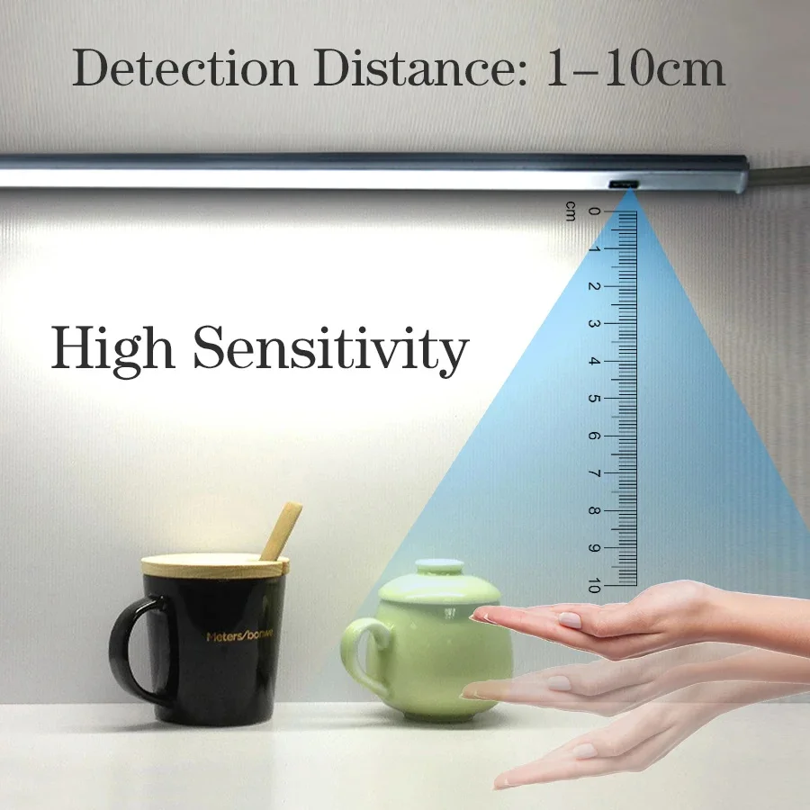1pc Sensor Sensing Hand Sweeping Smart LED Light Energy Saving Light For Wardrobe Stairs Pantry Cabinet Bowl Cabinet Bed Locker
