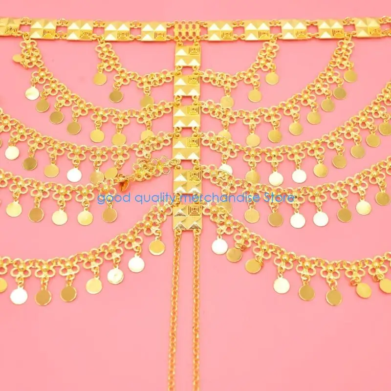 

Y5JD Arabic Metal Coin Tassels Head Chain Headwear For Active Lifestyles And Event