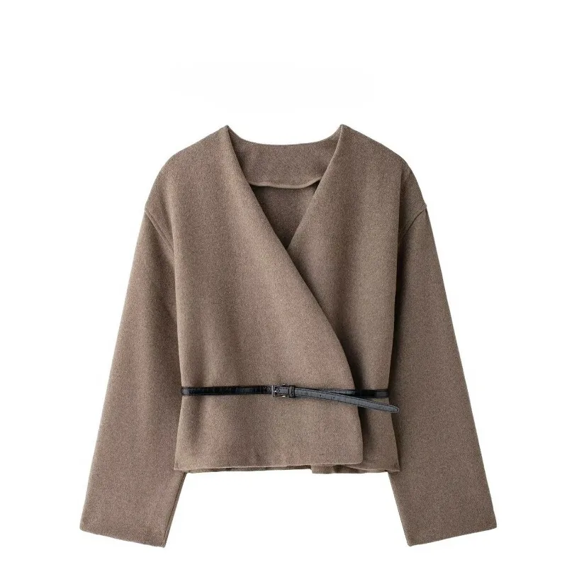 

New Women's Classic Fashion with Belt Soft Coat