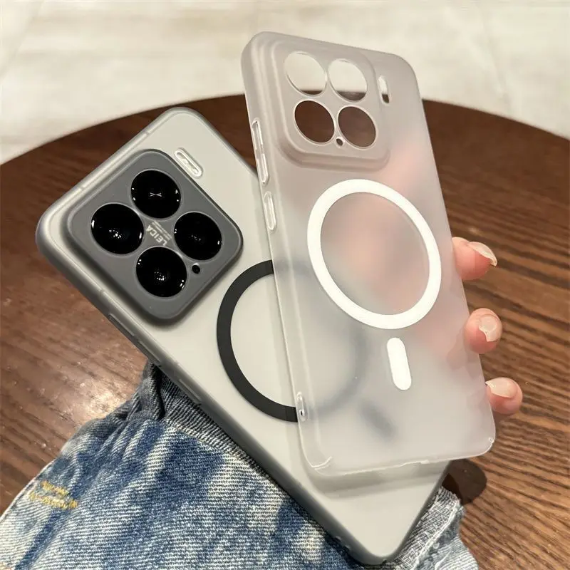 حافظة لهاتف Xiaomi MI 15T Pro جديدة من السيليكون المغناطيسي المتجمد غطاء ناعم مضاد للسقوط لهاتف Xiaomi 15T مقاوم للصدمات Funda