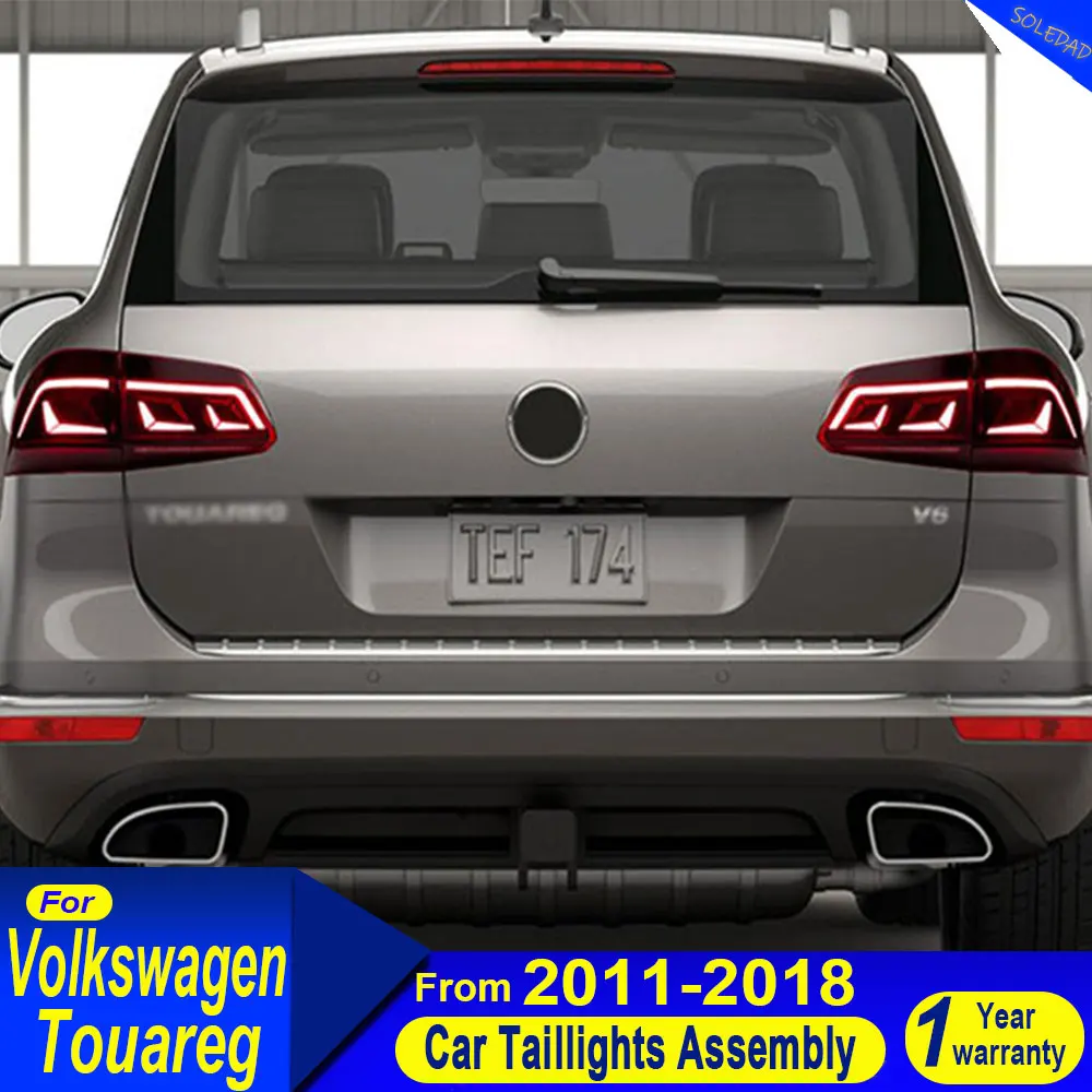 A pair Car Tail Lamp for Volkswagen Touareg LED Tail Light 2011-2018 Touareg Rear Fog Brake Turn Signal Automotive Accessories