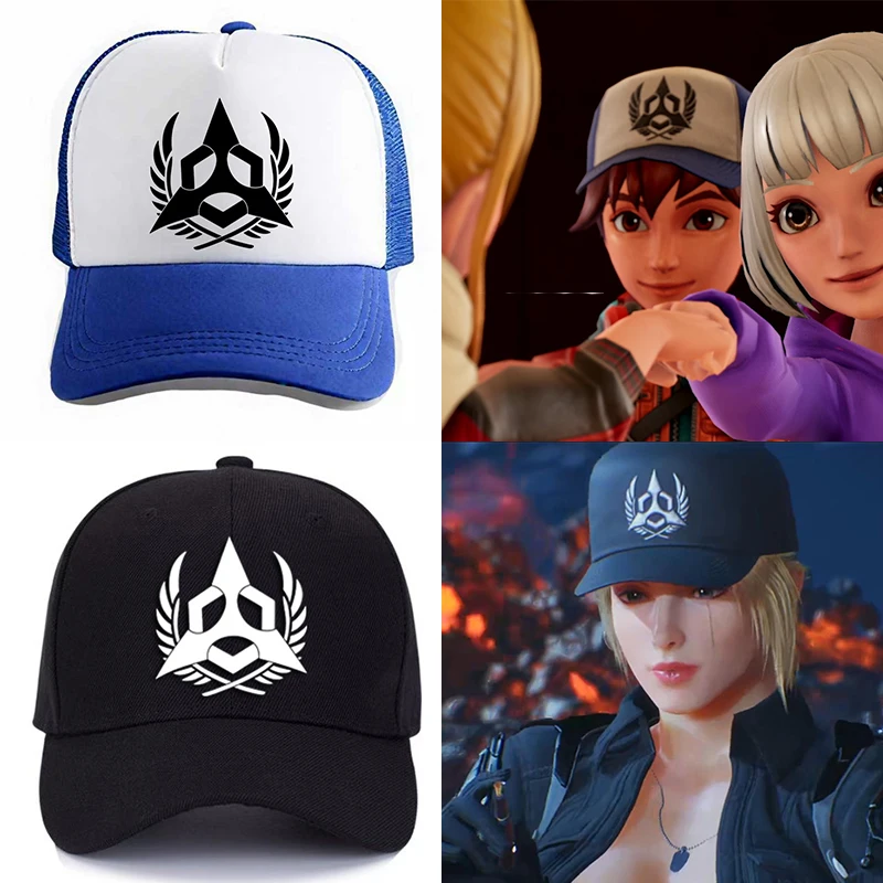 Reina Cosplay Zwart Gedrukt Hoed Cap Game Tekken 8 Kostuum Accessoires voor Vrouwen Meisjes Rollenspel Props voor Halloween Carnaval