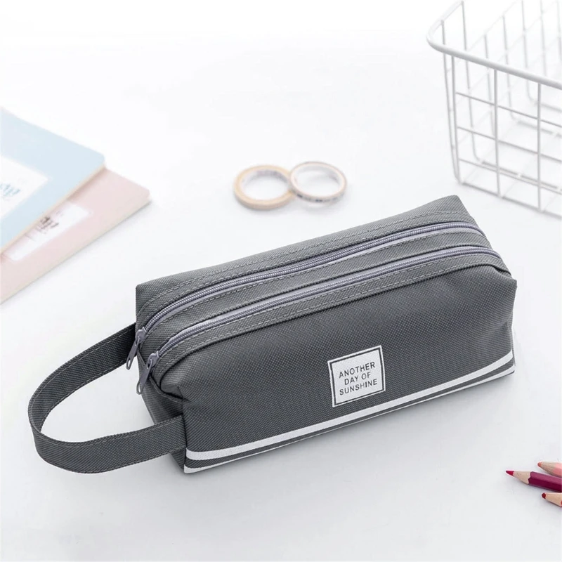 Y1UB rge Capacity Pen Bag Large Compartments Travel Cosmetic Storage Bag