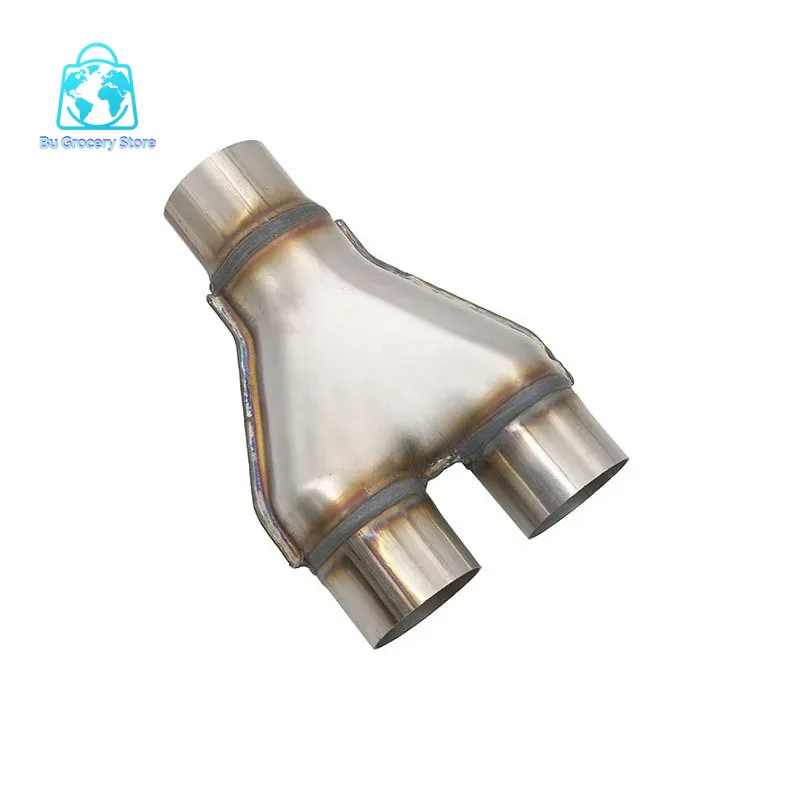Car 409 Stainless Steel Exhaust Pipe Modified Y-type Three-way H-X Four-way Connection Pipe 51 57 63 76MM
