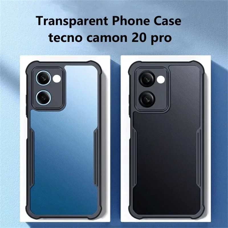 For Tecno Camon 20 Pro Case Transparent Phone Cover For Tecno Camon 20Pro 4G Funda Stylish Capa Soft Silicone Shockproof Bumper