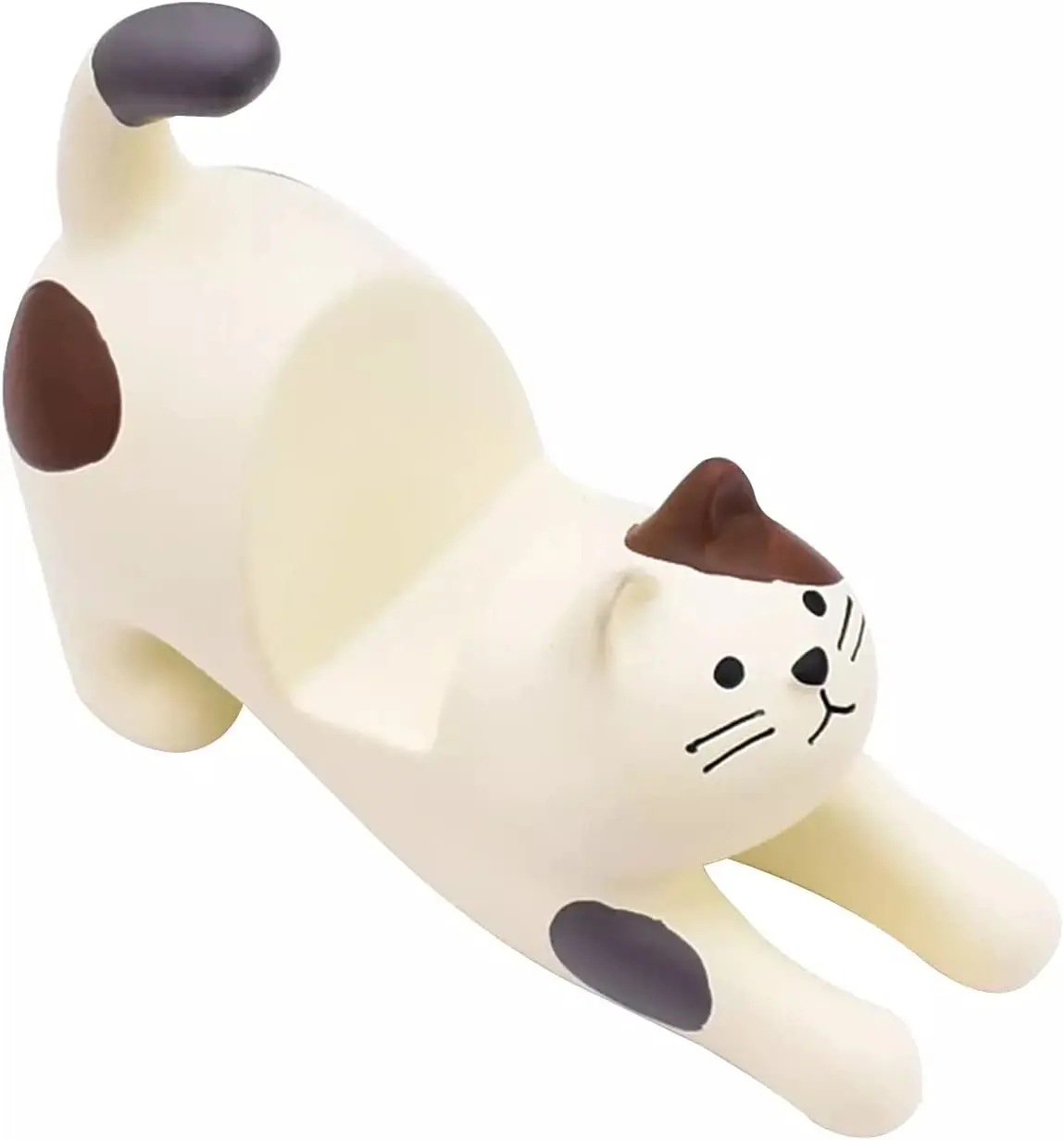 Daphnee Cream Cat with Brown Ear Smart Phone Stand Holder for Desk, Adjustable Desk Stand, Cute Animal Desktop Accessories, Moun