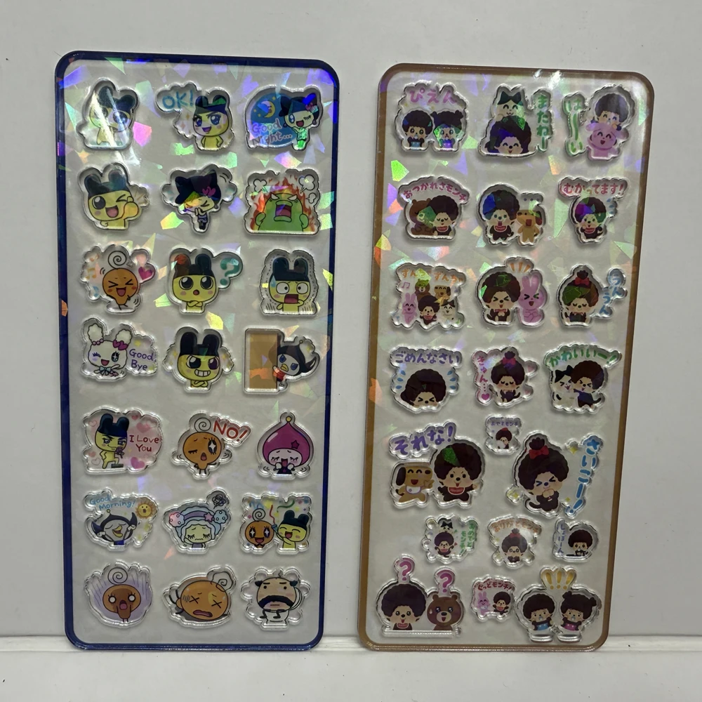 

2026 new 3D Tamagotchi Stickers Anime Phone Laptop Luggage Decoration Creative DIY Rhinestone Decal Kids Toys Cartoon Gift