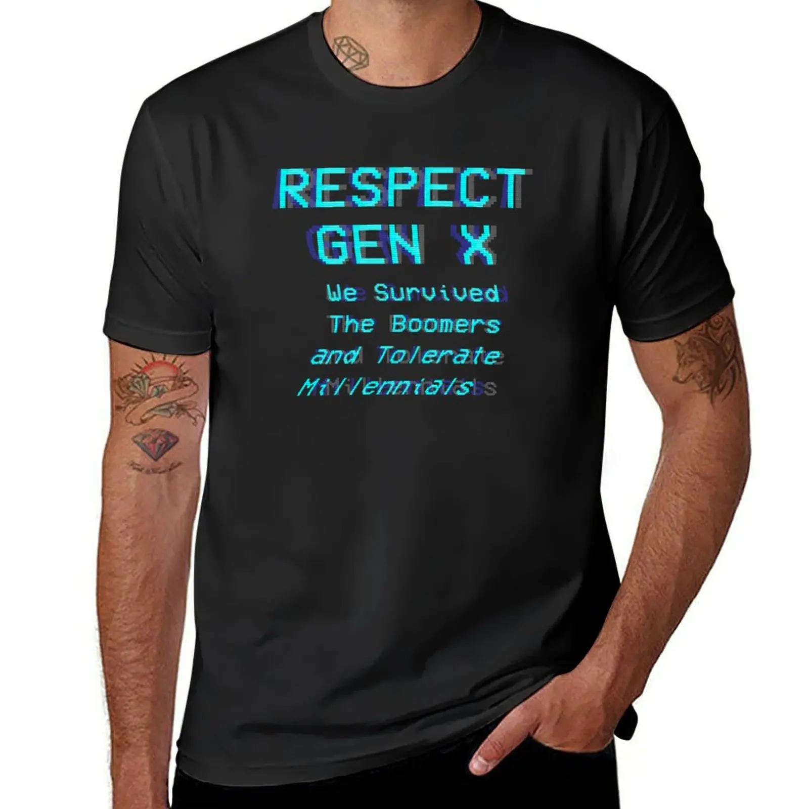 Respect Gen X T-Shirt sports fans oversizeds big and tall t shirts for men