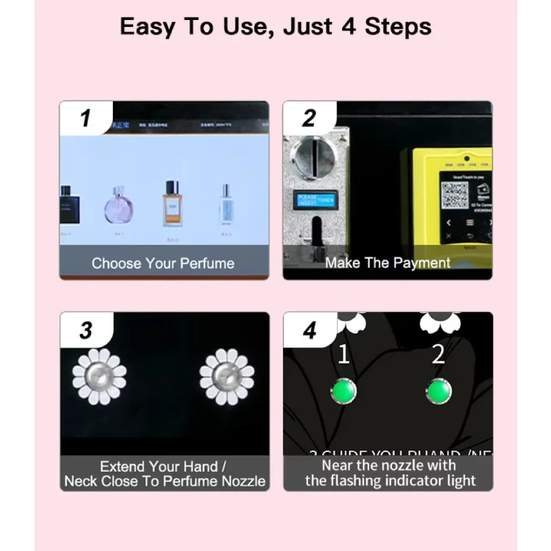 Customizable 24H Smart Self Automatic Perfume Dispenser Small Cologne Vending Machine Desktop Wall Mounted Multi-Payment