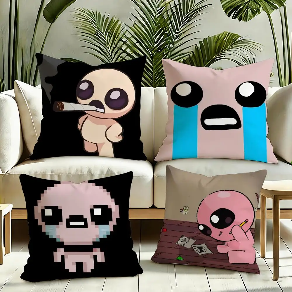 The B-Binding Of Isaac Game Cushion Cover Silky Short Plush Invisible Zipper Dustproof Sofa Pillow Case for Home Decor