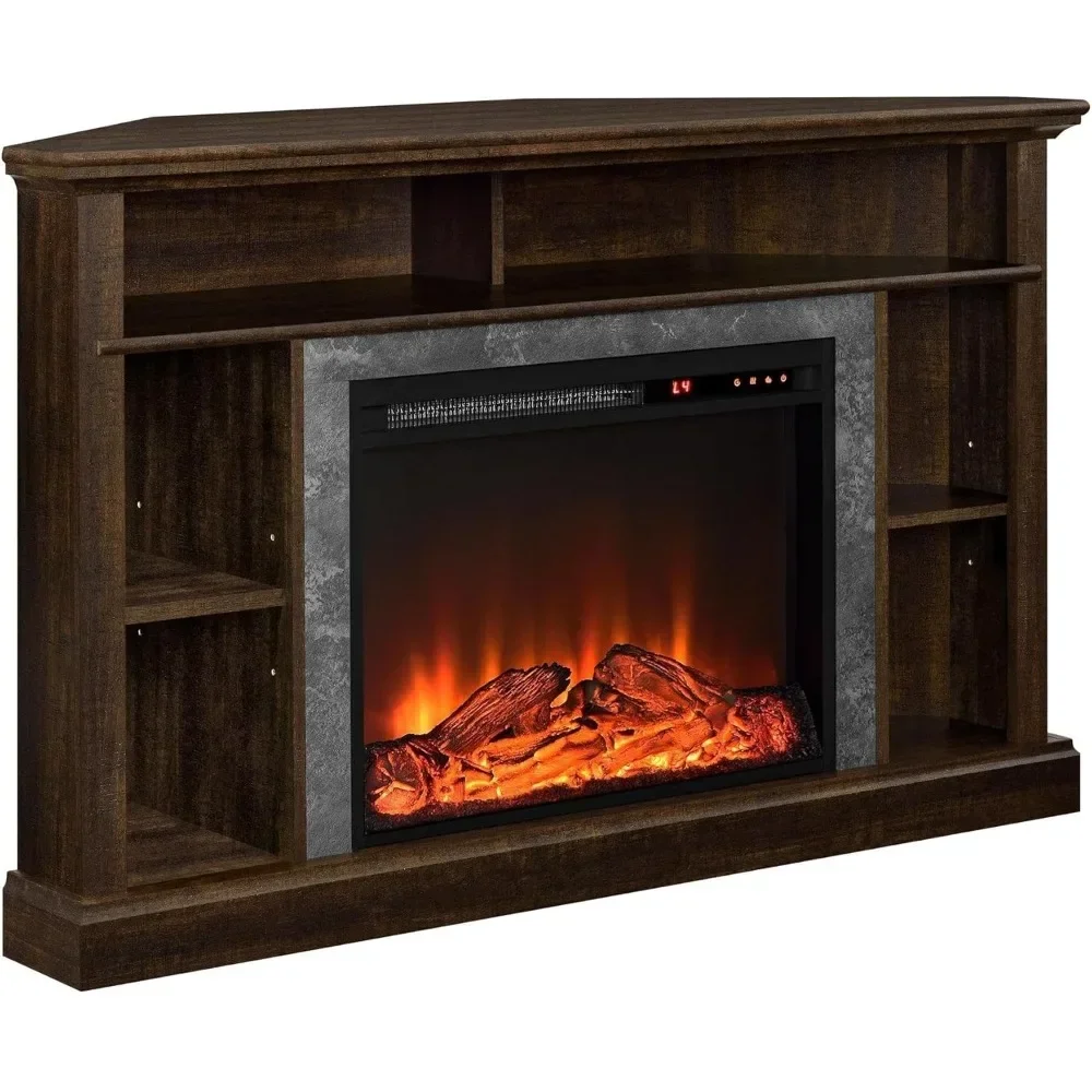 

Replaceable Electric Fireplace Insert Heater, Remote Control, Timer, Realistic Log and Flame Effect, Espresso