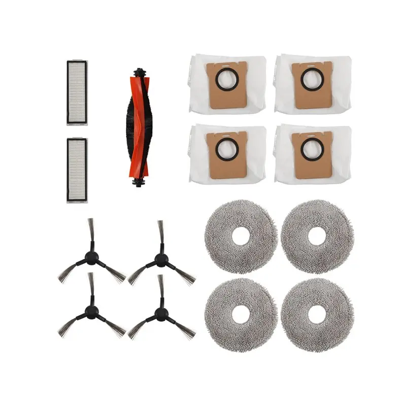 AT02-15PCS Vacuum Cleaner Brush Dust Bag Filter And Mop Cloth Set For X20 Max X20 PRO Vacuum Cleaner Replacement Parts