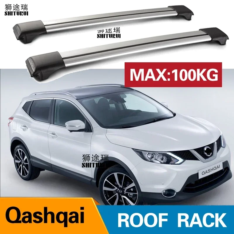 SHITURUI 2Pcs Roof Bars for NISSAN Qashqai 2014-2021 SUV Aluminum Alloy Side Bars Cross Rails Roof Rack Luggage Carrier