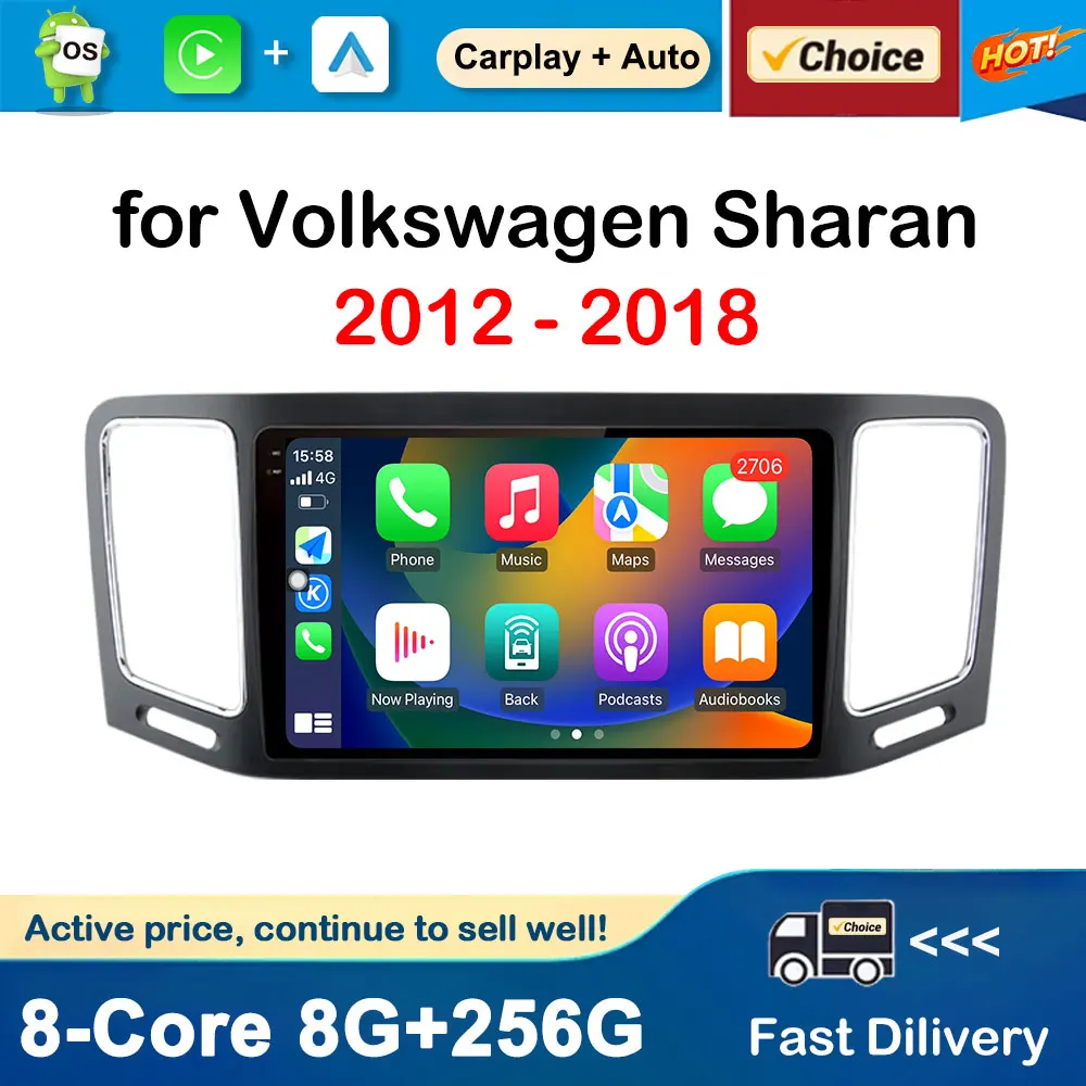

Android OS GPS Navi Car Multimedia Radio Player for Volkswagen Sharan 2012 - 2018 Bluetooth WiFi Audio DSP Stereo 2 Din NO 2din