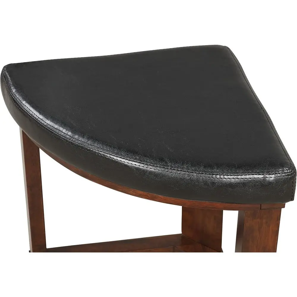 Solid Wood Glass Top Round Coffee Table with 4 Stools, Espresso, 36.00 x 36.00 x 19.00 Inches