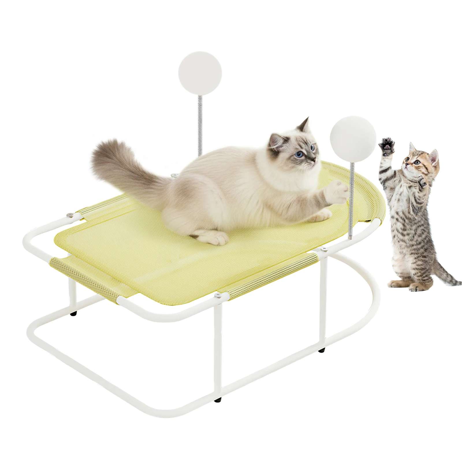 

Напольная подвесная лежанка для кошек с съемной моющейся сеткой, выдерживает до 10 кг, металлический каркас, гамак для кошек и маленьких собак