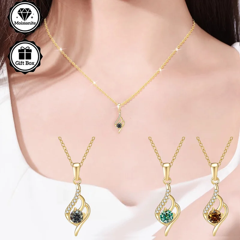 

LAMVOICE christmas gift , high quality gift, 0.5 carat moissanite necklace, Jewelry for women, S925 sterling silver necklace