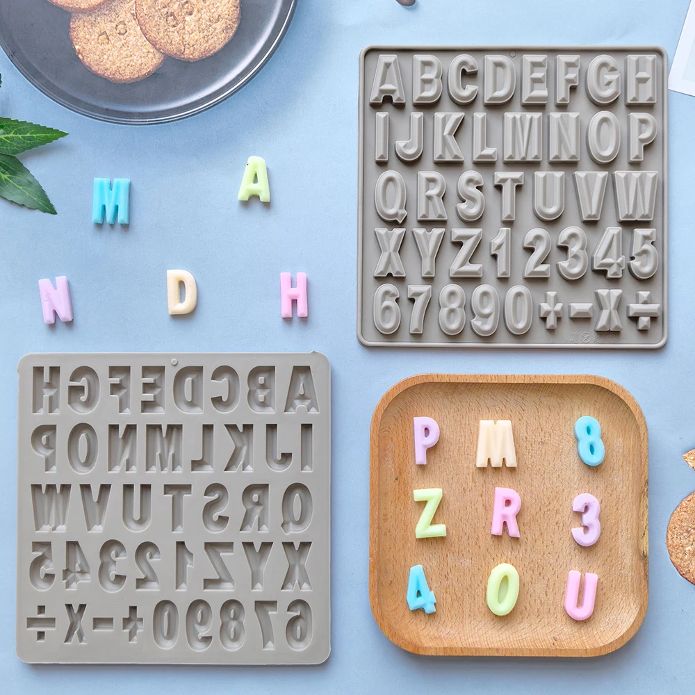 Mini alphanumeric chocolate silicone mold DIY candy pudding baking cookies birthday cake decoration dropper pendant